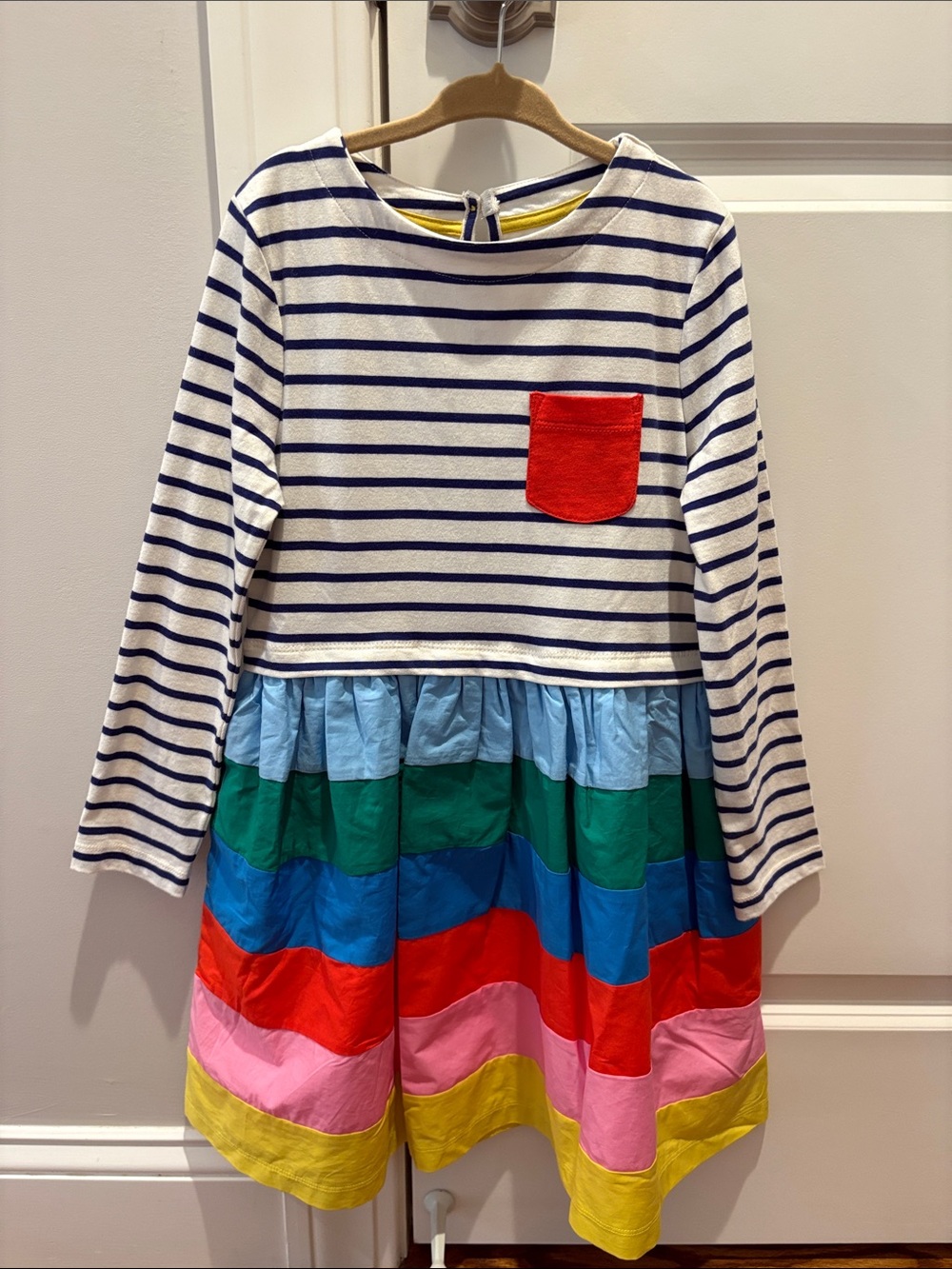 Mini Boden Striped Long-Sleeve Dress
